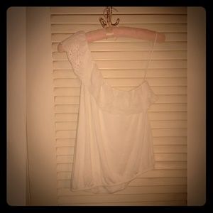 American Eagle White One Shoulder Top